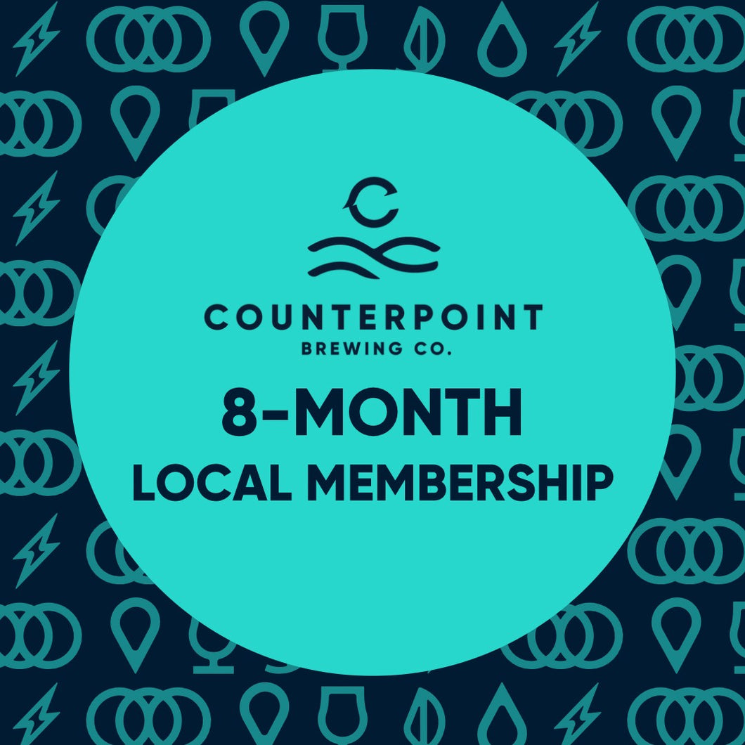 a branded graphic with Counterpoint's logo, and 8-month local membership text